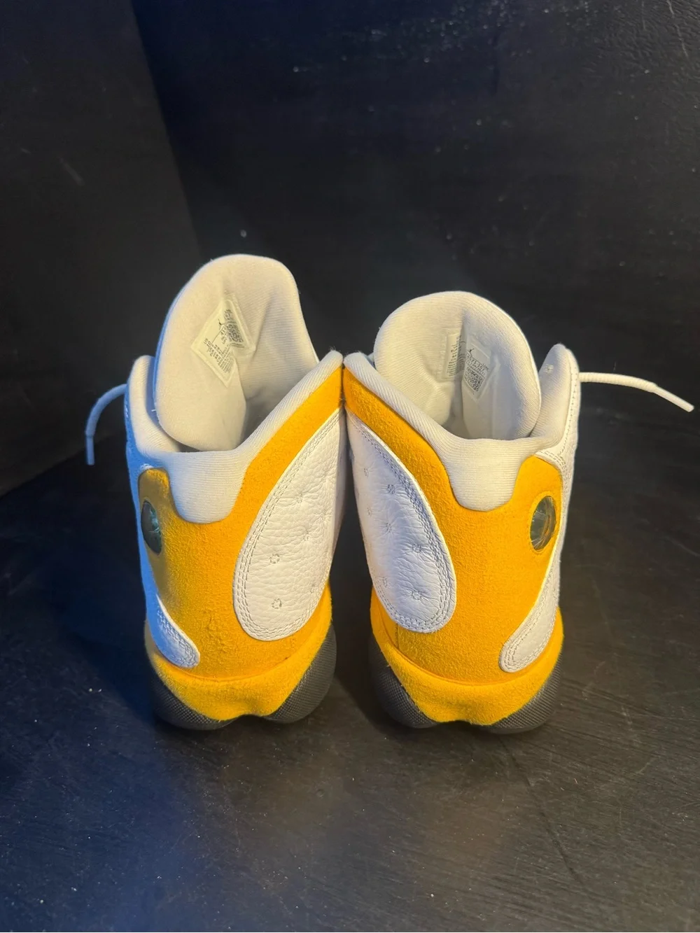Jordan 13 White and Yellow High-Top Sneakers